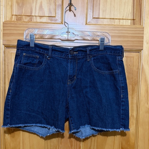 Old Navy Pants - Old Navy “The Flirt” Dark Blue Denim Cutoff Shorts, Size 12.